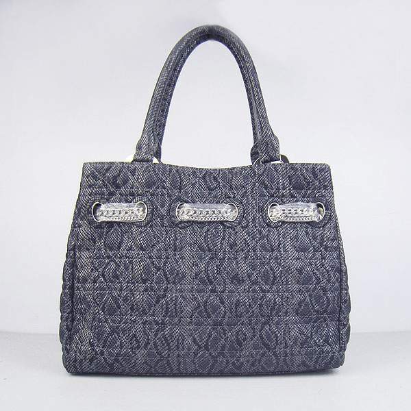 Christian Dior 1885 Snake Grain Leather Handbag-Gray